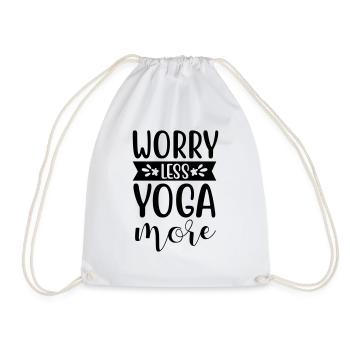 Worry Less Yoga More 2 - Drawstring Bag - white - Front