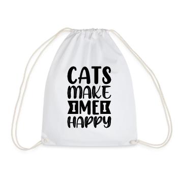 Cats make me happy - Sac de sport léger - blanc - Devant