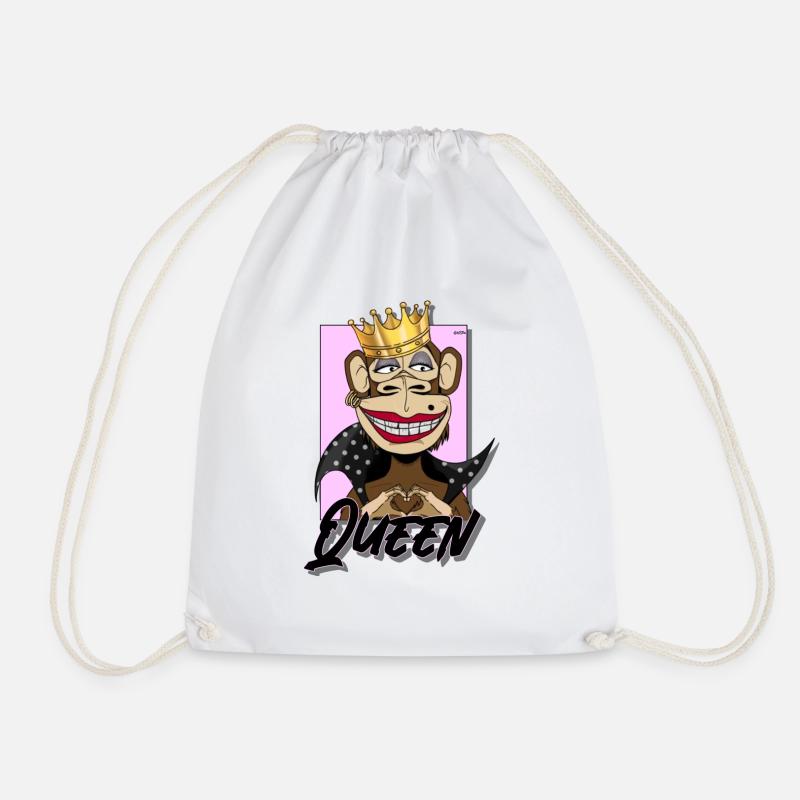 Niso His Queen Crazymonkey - Drawstring Bag - white