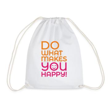 Do What Makes You Happy - Drawstring Bag - white - Front