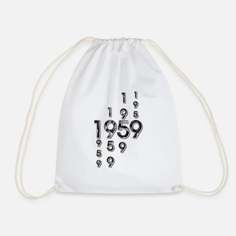 1959 Year - Drawstring Bag - white