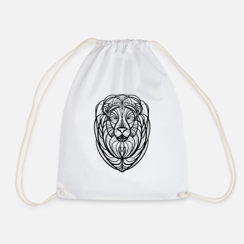 Lion - Drawstring Bag - white