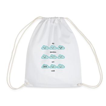 All emotions are valid - Drawstring Bag - white - Front