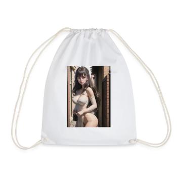 Femme dans une ruelle, ville,IA générée - Sac de sport léger - blanc - Devant