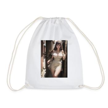 Femme dans une ruelle, ville,IA générée - Sac de sport léger - blanc - Devant