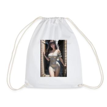 Femme dans une ruelle, ville,IA générée - Sac de sport léger - blanc - Devant