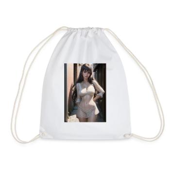 Femme dans une ruelle, ville,IA générée - Sac de sport léger - blanc - Devant