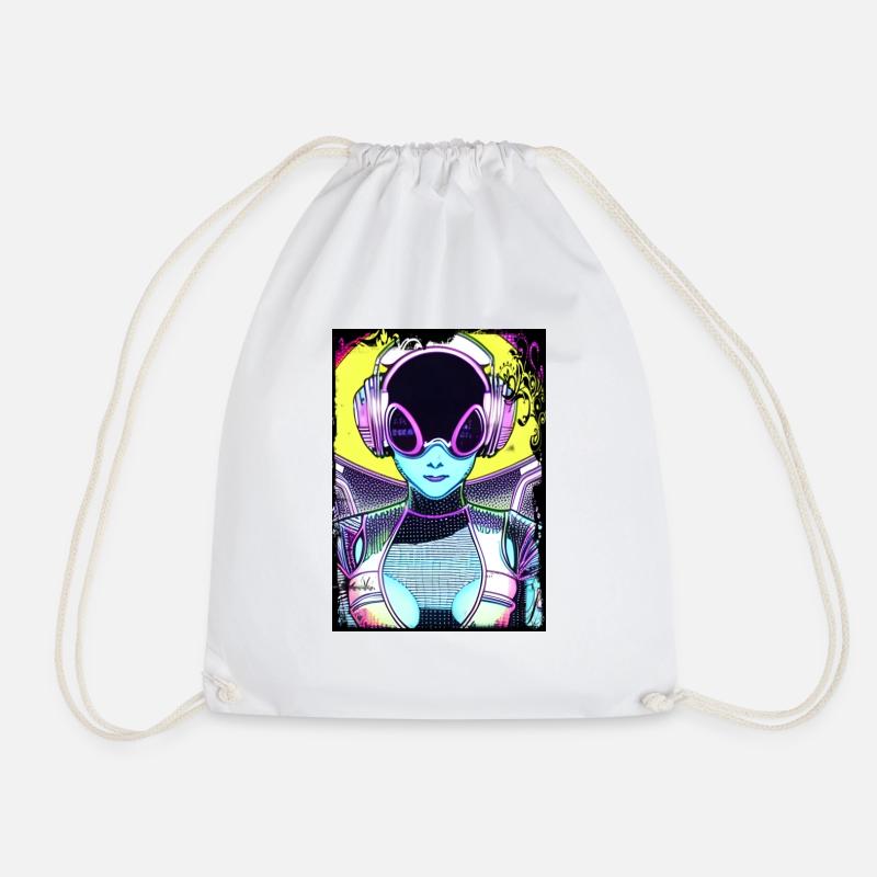 Alien Summer Rave - Drawstring Bag - white