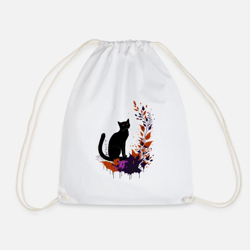 Chat noir - Sac de sport léger - blanc