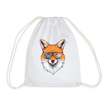 Pit the bespectacled fox - Drawstring Bag - white - Front