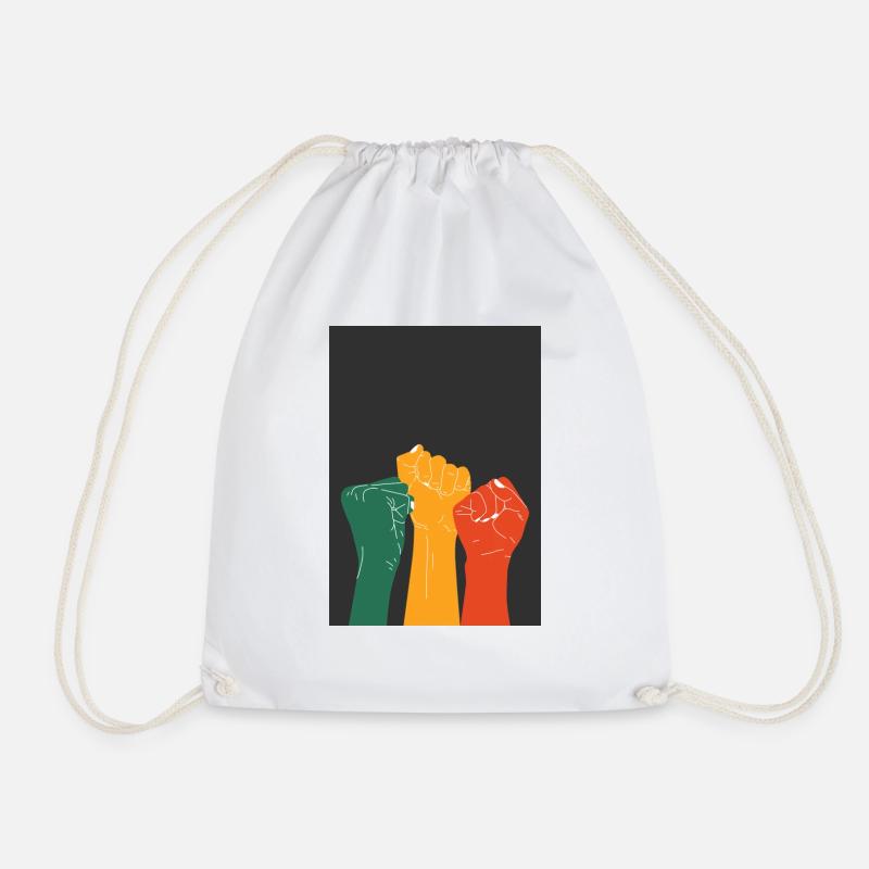 Untitled design Harmonious Fusion: Celebrating Fre - Drawstring Bag - white