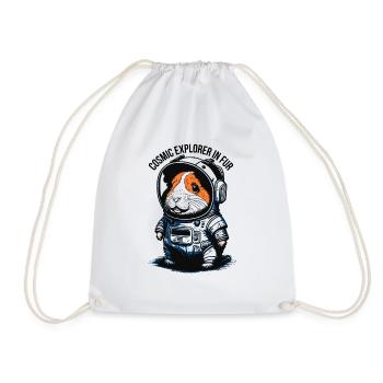 Furry Space Traveler - Drawstring Bag - white - Front