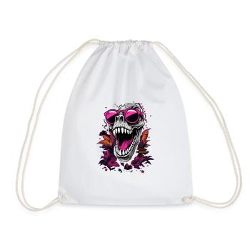 Dino Skull - Drawstring Bag - white - Front