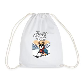 Après Ski Motif Chihuahua - Drawstring Bag - white - Front
