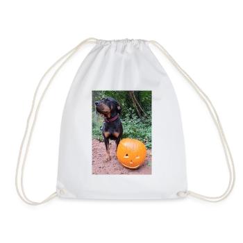 Kürbis Hund Halloween Herbst - Turnbeutel - Weiß - Vorne