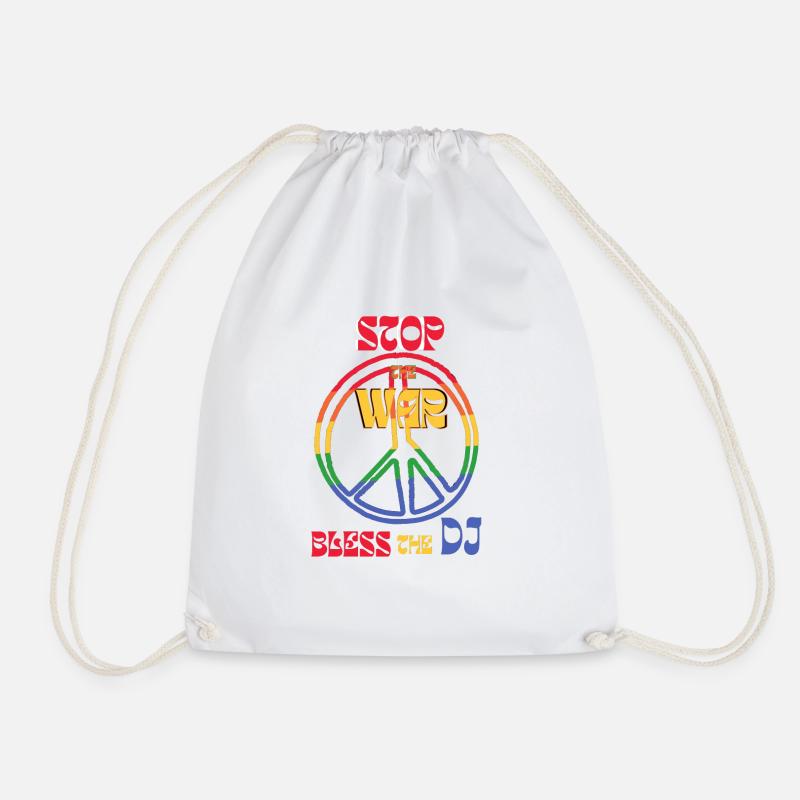 Stop the War - Drawstring Bag - white