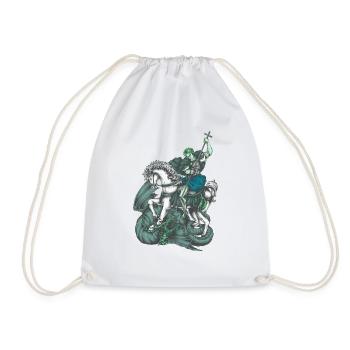 michael archangel saint christian angels saint snk - Drawstring Bag - white - Front