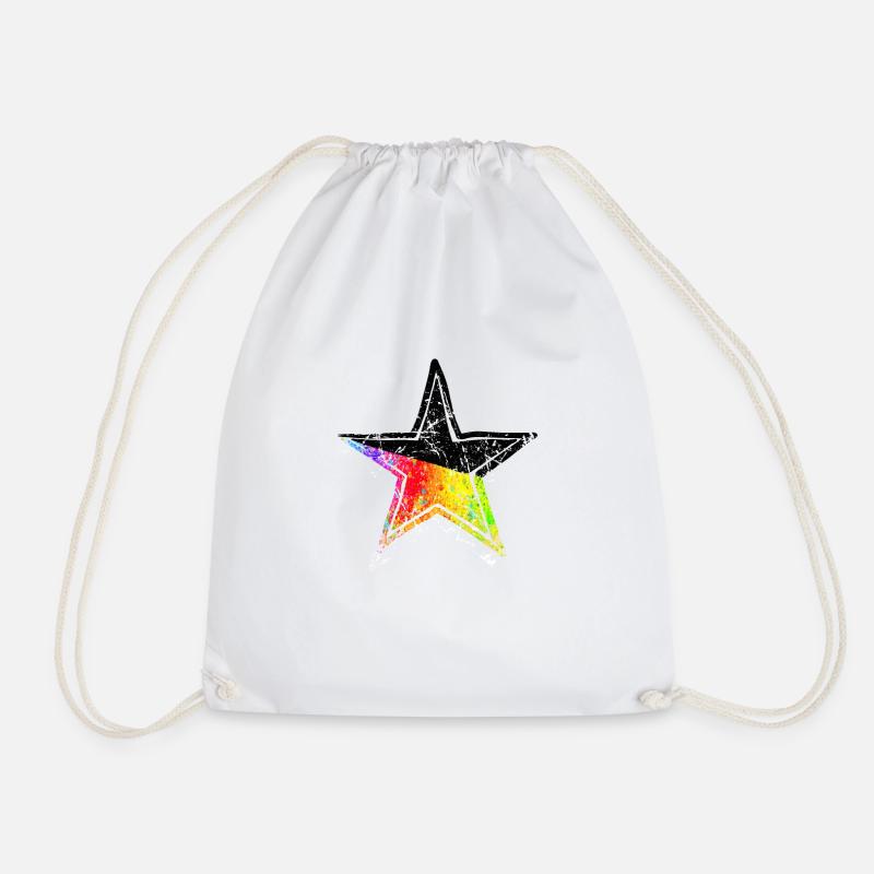 star pride black drawn path - Turnbeutel - Weiß