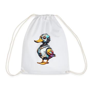 Animal robot / IA / Animaux mécanisés / Bande dessinée - Sac de sport léger - blanc - Devant