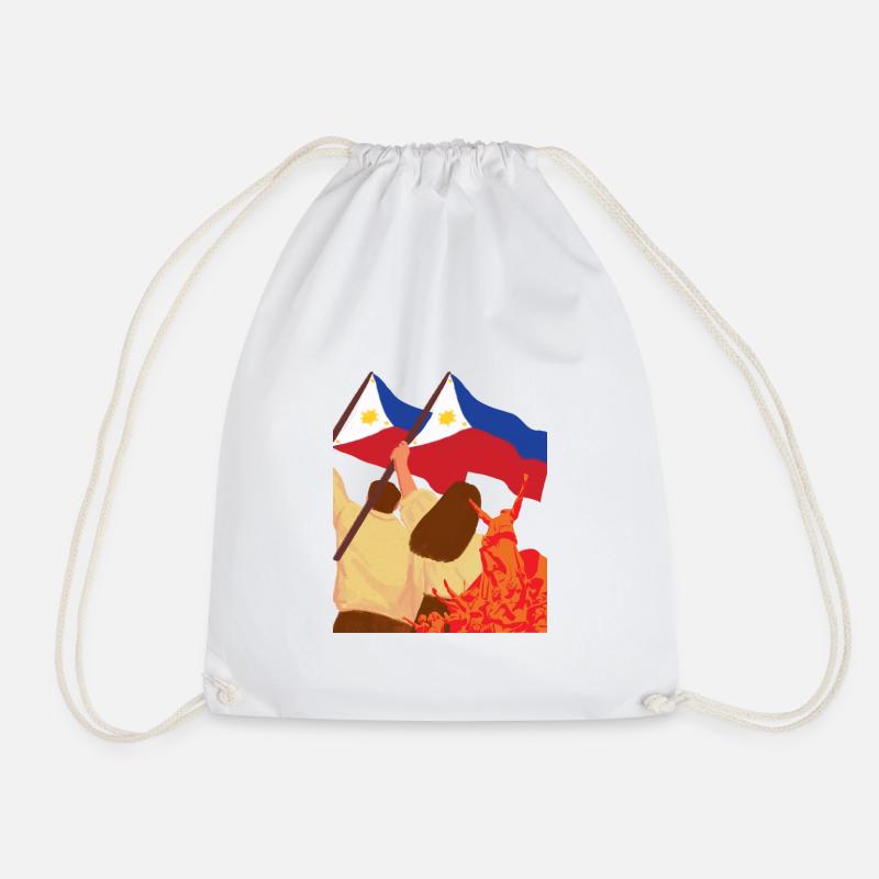 Pinoy Ethnic Design - Drawstring Bag - white