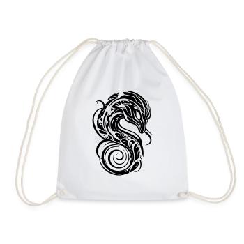 Schlangenkopf Drachen Tribal - Turnbeutel - Weiß - Vorne