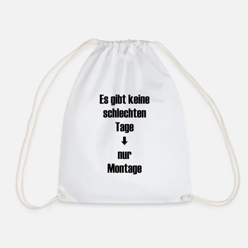 montags Spruch - Turnbeutel - Weiß