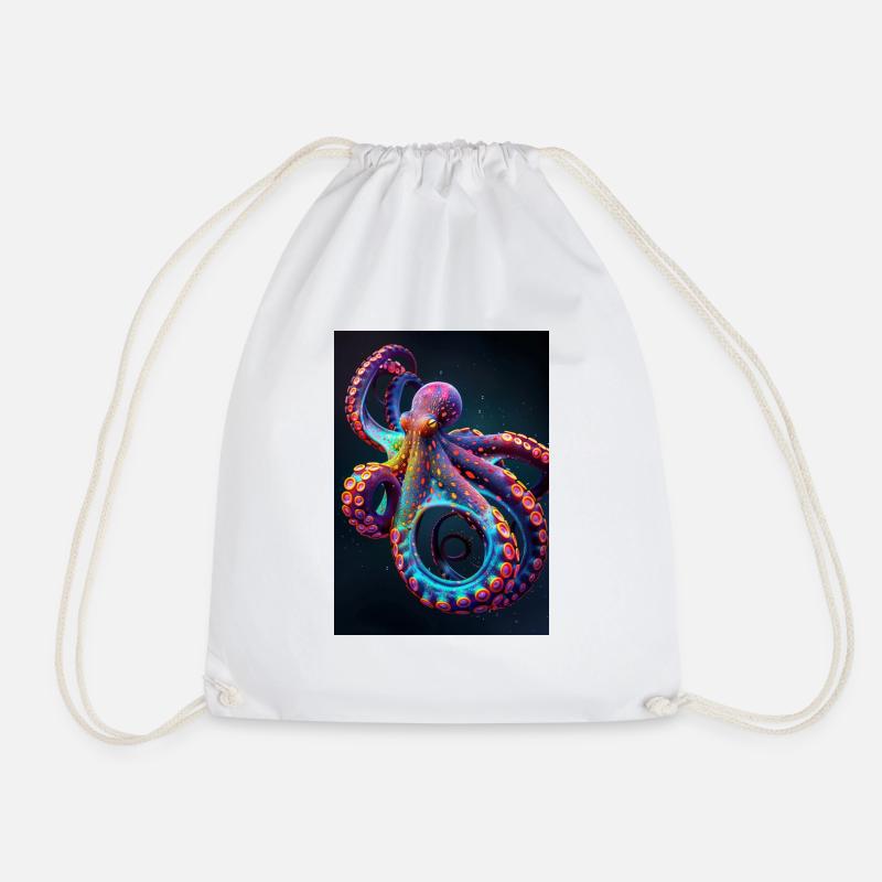 Oktopus - Turnbeutel - Weiß