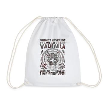 Nordic scandinavia retro viking mystical mythology - Drawstring Bag - white - Front