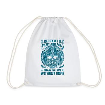 Nordic scandinavia retro viking mystical mythology - Drawstring Bag - white - Front