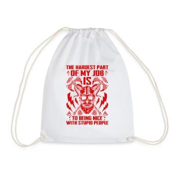 sweden sweden scandinavia nord viking flag tor - Drawstring Bag - white - Front