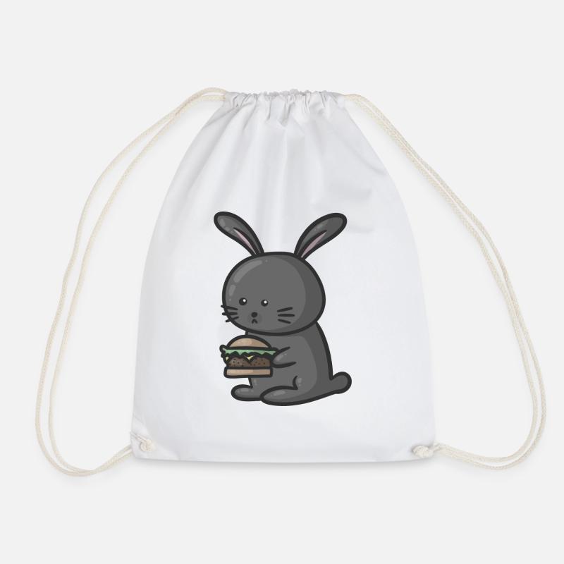 rabbit - Drawstring Bag - white