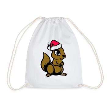 Écureuil Bande dessinée Animal Noël - Sac de sport léger - blanc - Devant