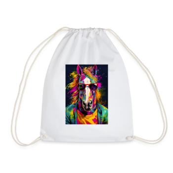 portait de cheval pop art - Sac de sport léger - blanc - Devant