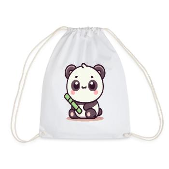 Panda - Drawstring Bag - white - Front