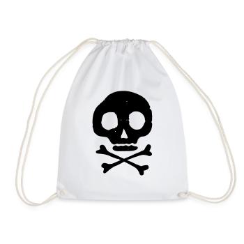 Crâne et os - Sac de sport léger - blanc - Devant
