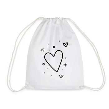 Big heart and small hearts - Drawstring Bag - white - Front