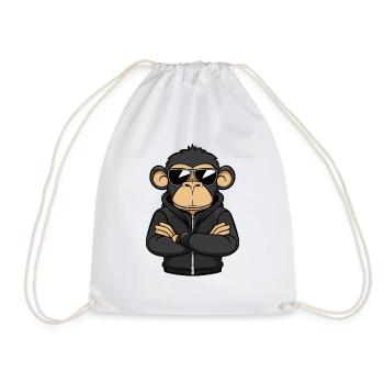 Monkey Comic - Drawstring Bag - white - Front