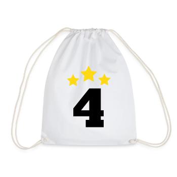 4 ans étoile - cadeau de 4e anniversaire - Sac de sport léger - blanc - Devant