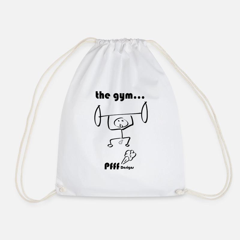 the gym pfff - Drawstring Bag - white