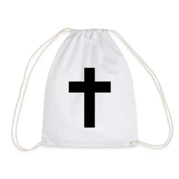 Cross - Jesus - Drawstring Bag - white - Front