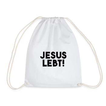 Jesus lebt - minimalistisch - Turnbeutel - Weiß - Vorne