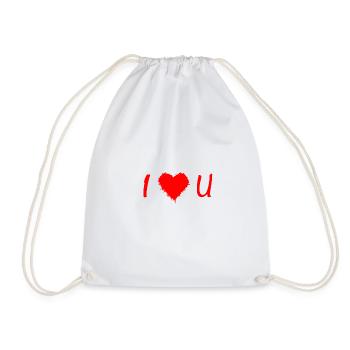 I Love U, I love you, Ich liebe Dich - Turnbeutel - Weiß - Vorne