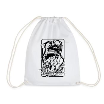 Mother of Cats Funny Gothic Tarot Cards - Drawstring Bag - white - Front