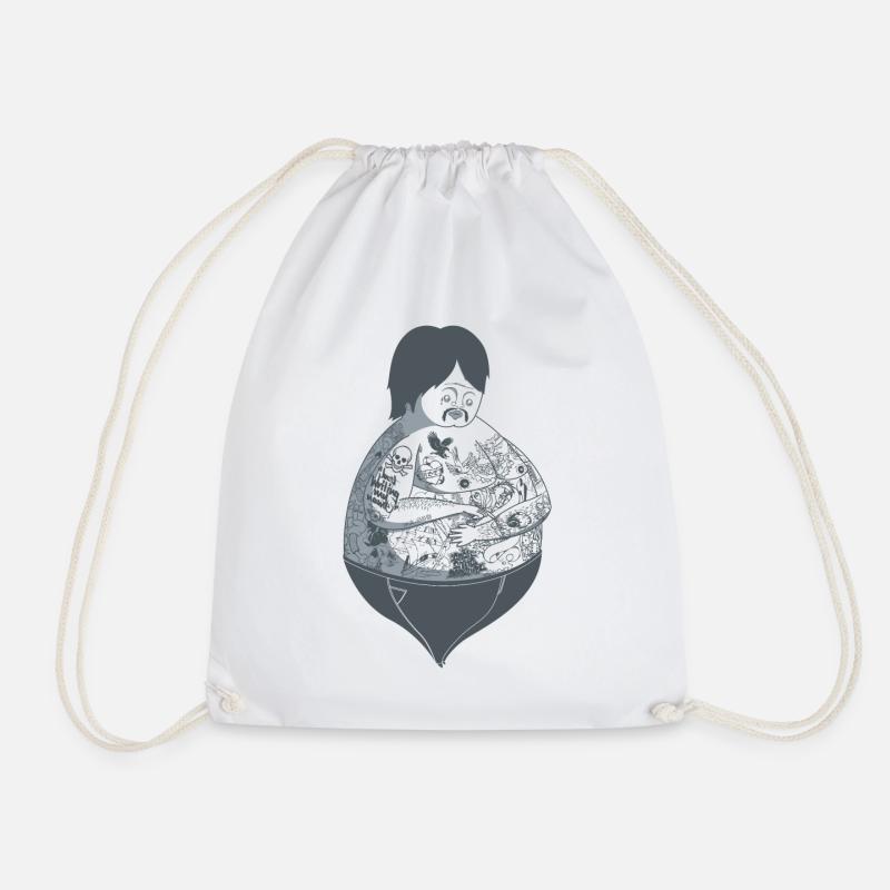 Tattoo Guy - Drawstring Bag - white