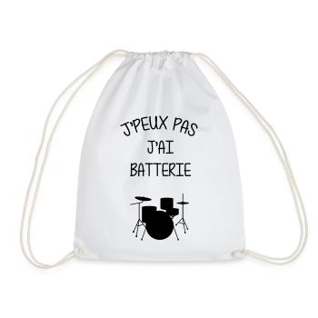 Batterie / Batteur / Batteuse Musique / Musicien - Sac de sport léger - blanc - Devant