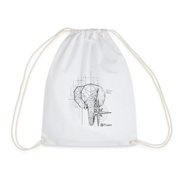Geometrischer Elefant - Turnbeutel - Weiß - Vorne
