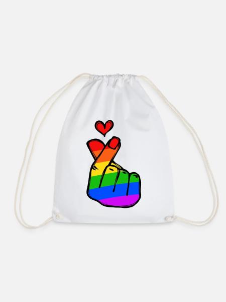 Regenbogen Herz Liebe Frieden Leidenschaft - Turnbeutel - Weiß