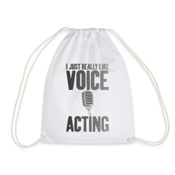 J’aime Doublage Acteur de doublage Artiste de voix off - Sac de sport léger - blanc - Devant