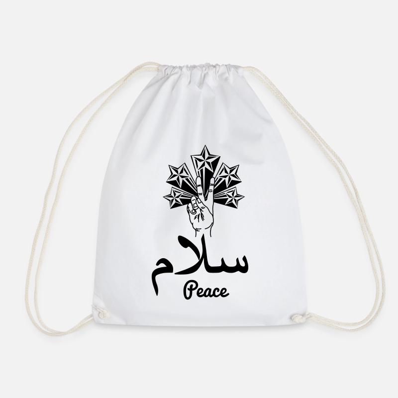 Arab peace stars - Drawstring Bag - white
