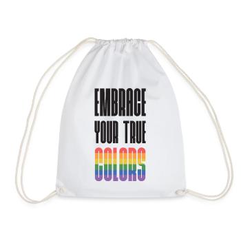 Mois de la fierté LGBT - Adoptez vos vraies couleurs - Sac de sport léger - blanc - Devant